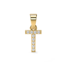 Roovi Initial Pendant in 925 Sterling Silver 18kt Gold Plated Vermeil