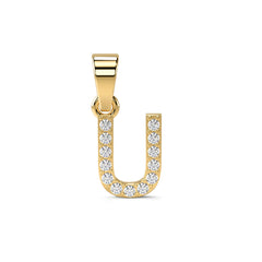 Roovi Initial Pendant in 925 Sterling Silver 18kt Gold Plated Vermeil
