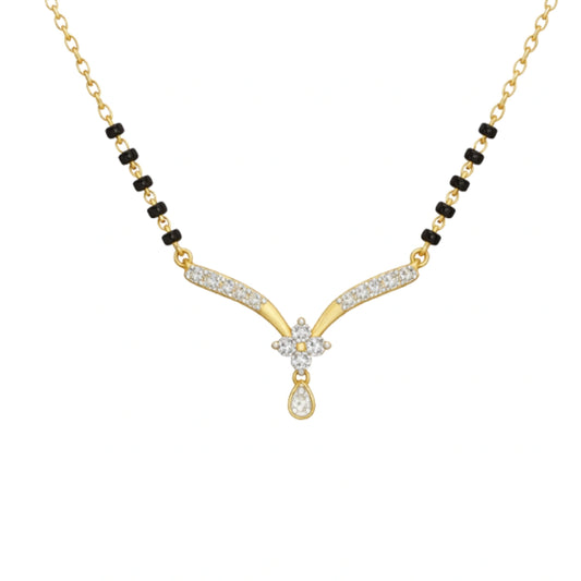 Aaadhya Lab Diamond Mangalsutra in 18kt Gold Vermeil