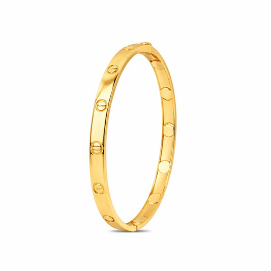 Minimal Office Look Bangle in 925 Silver with 22kt Gold Plating
