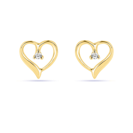 Roovi Simple Heart Studs in 925 Silver - Buy Earrings Online