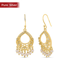 Roovi Gulnaaz Jhumki Gold Plated Earrings in 925 Sterling Silver
