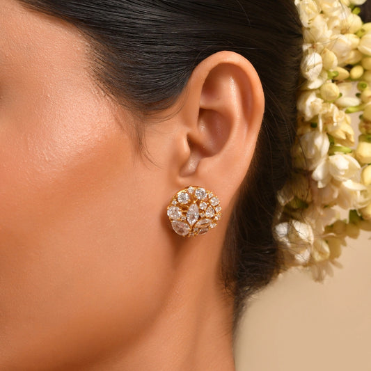 Myra 925 Silver American Diamond Studs