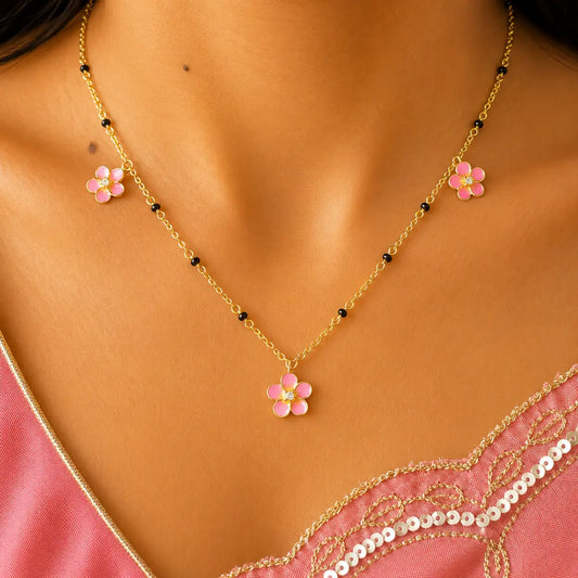 Meher Bloom 925 Silver Mangalsutra with 22kt Gold Plating