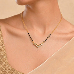 Roovi Tatva Lab Diamond Mangalsutra in 18kt Gold Vermeil
