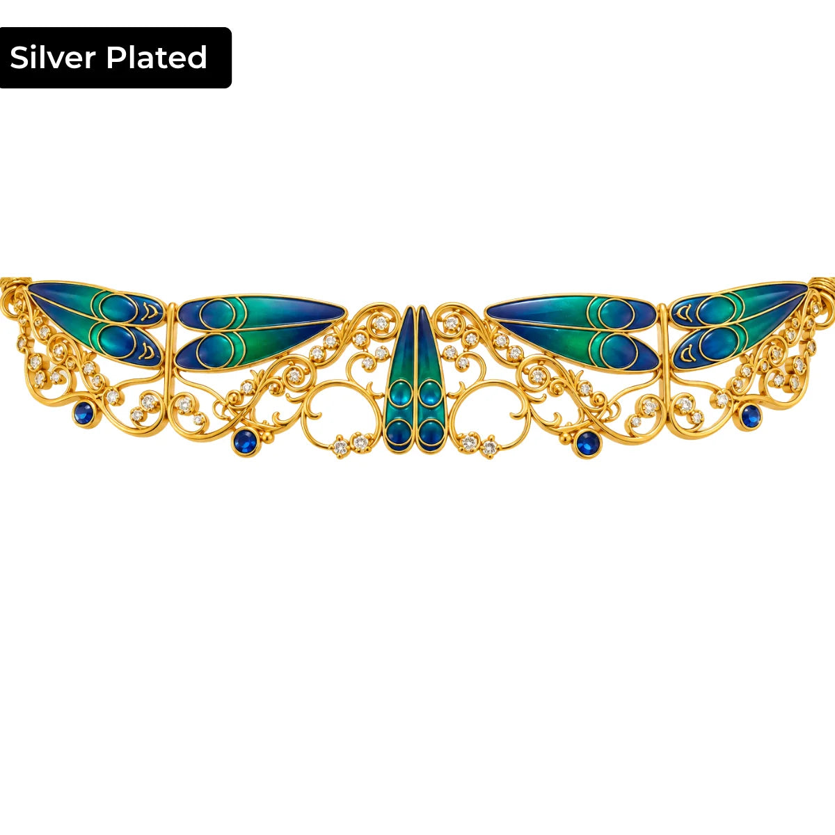 Roovi Midnight Wings Brass Necklace for Women