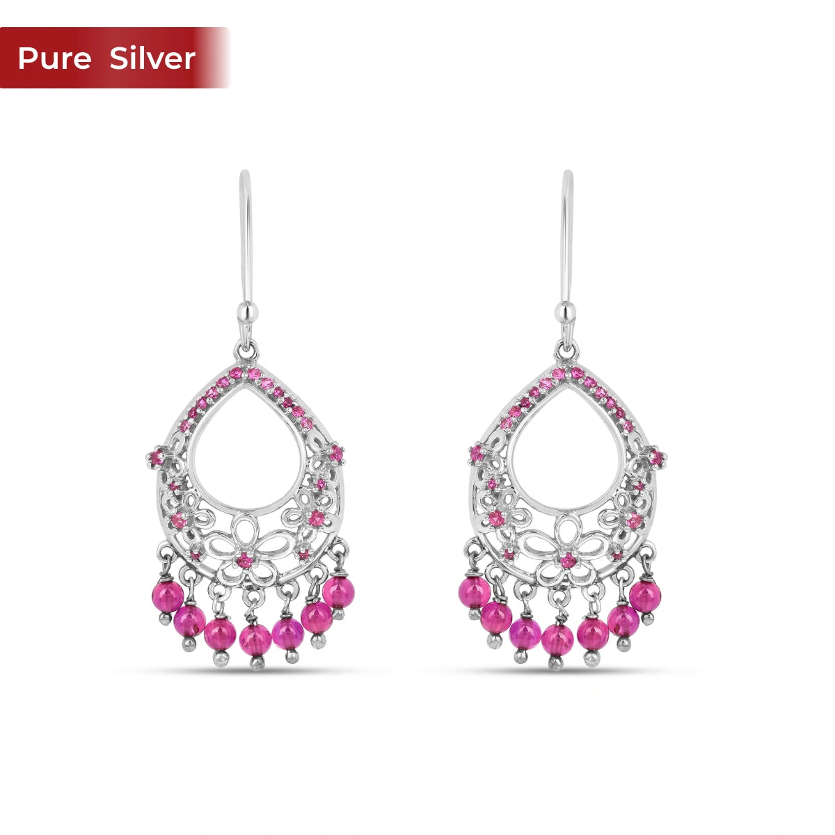 Mehak 925 Silver Oxidised Jhumki Earrings for Women