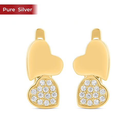 Roovi 925 Sterling Silver Heart Hoop Earrings for Women | Minimal Gold Plated Hoop Earrings