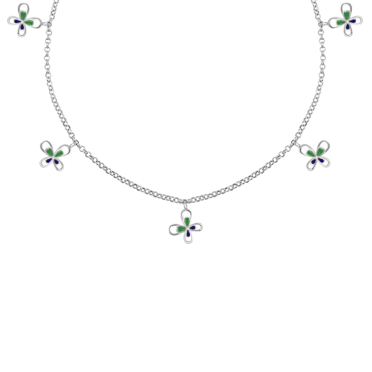 Dance of Butterflies 925 Silver Anklet for Women I 2 Pc
