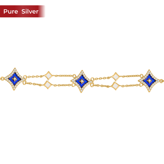 Roovi Alora Layered 925 Silver Party Wear Bracelet