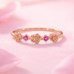 For a Princess Rose Ring in 925 Silver for Women & girls I Adjustable Size