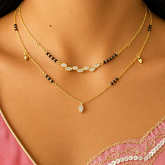 Roovi Myra Fine Lab Diamond Mangalsutra in 18kt Gold Vermeil