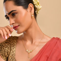 Desi Girl 925 Silver Flower Party Wear Necklace