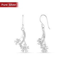 925 Sterling Silver Dangler Earrings for Women | Lightweight Minimal Daily Wear Drop Earrings