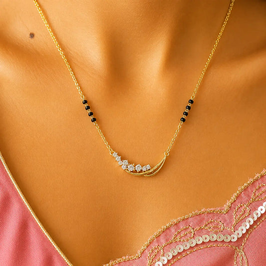 Roovi Avni Lab Diamond Mangalsutra in 18kt Gold Vermeil