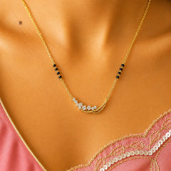 Roovi Avni Lab Diamond Mangalsutra in 18kt Gold Vermeil