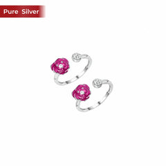 Roovi A Romantic Dream Rose Toe Ring in 925 Silver