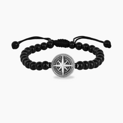 Buy Adventure Travel Compass Bracelet in 925 Silver Oxidised Online