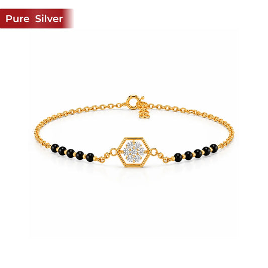 Roovi Simply Floral 925 Sterling Silver Mangalsutra Bracelet