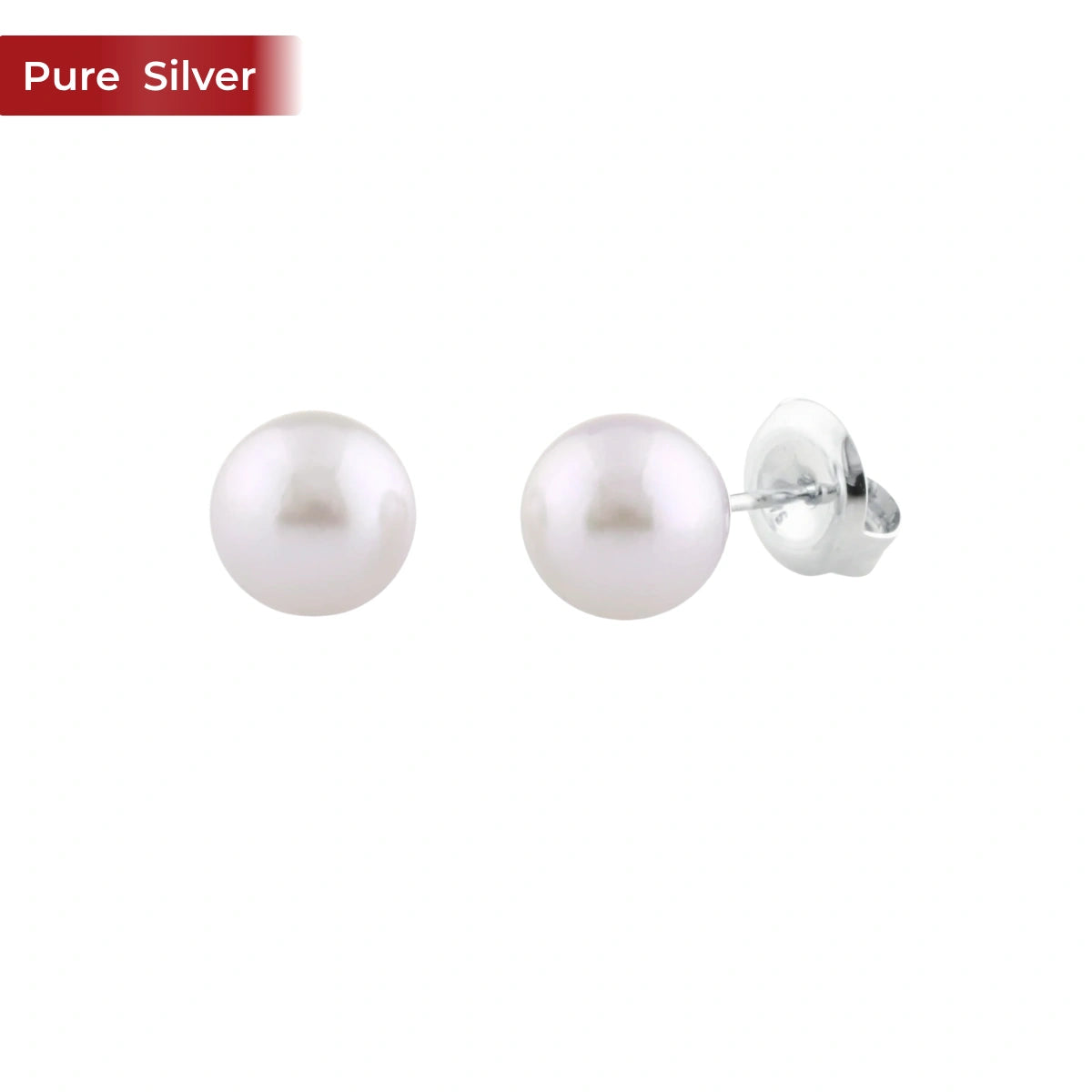 Roovi 925 Sterling Silver Pearl Stud Earrings for Women | Classic Princess Design Lightweight Daily Wear Minimal
