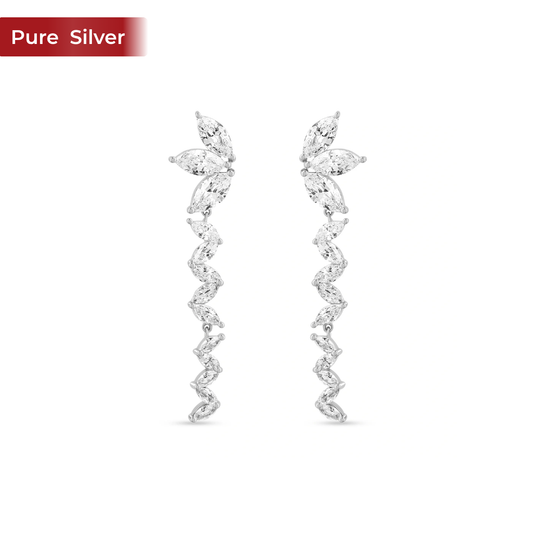 Roovi 925 Sterling Silver Party Wear Earrings for Women | Lightweight Minimal Statement Earrings