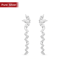Roovi 925 Sterling Silver Party Wear Earrings for Women | Lightweight Minimal Statement Earrings