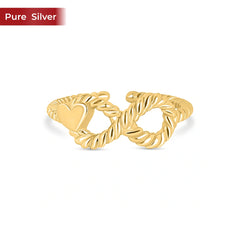 Roovi 925 Sterling Silver Infinity Gold Plated RIng For Women