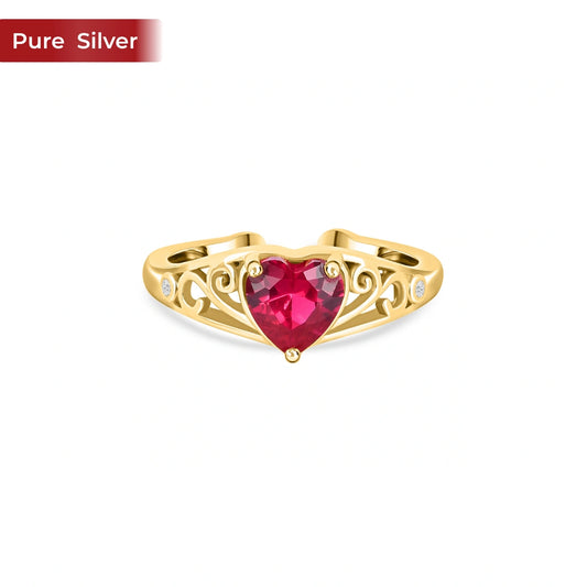 Roovi 925 Sterling Silver Forever Kind of Love American Diamond Ring for Women | Minimal Ring Pink