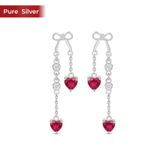 Roovi Oh So Cute Heart Dangler Earring in 925 Silver