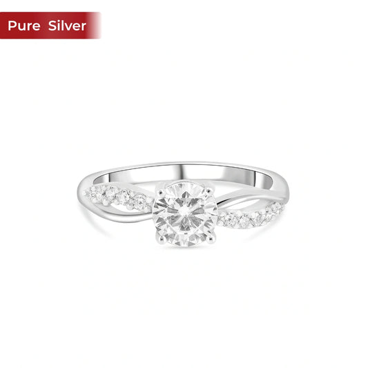 Roovi 925 Sterling Silver Proposal Ring for Women & Girls Size 14 | Lightweight Minimal Ring