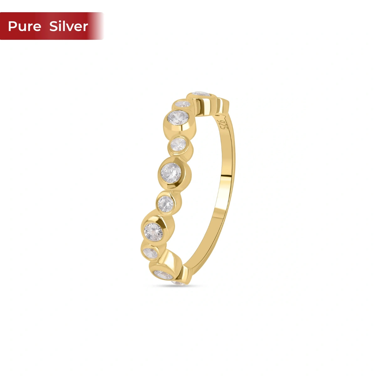 Roovi 925 Sterling Silver Stack Ring Set for Women (Set of 3) | 22kt Gold Plated Minimal Design