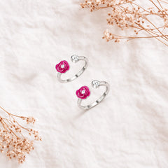 Roovi A Romantic Dream Rose Toe Ring in 925 Silver