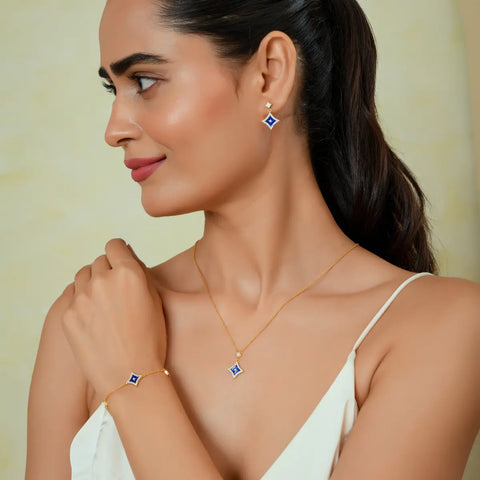Roovi Celine 22kt Gold Plated Necklace in 925 Silver for Women & Girls