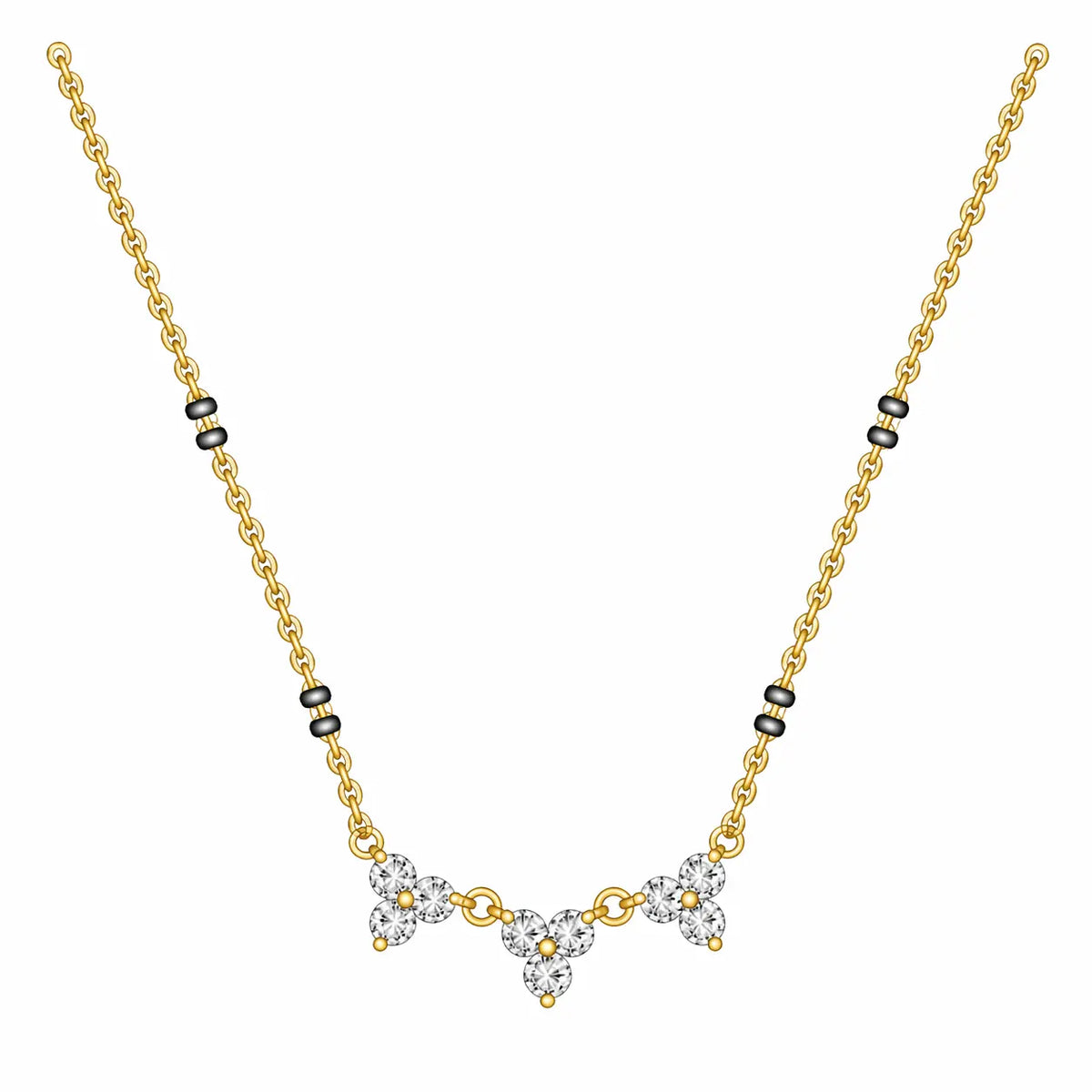 Roovi Prism Drop Lab Diamond Mangalsutra in 18kt Gold Vermeil