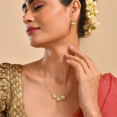 Desi Girl 925 Silver Flower Party Wear Necklace