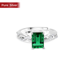 Roovi 925 Sterling Silver Emerald Ring for Women | Lightweight Minimal Everyday Wear Ring