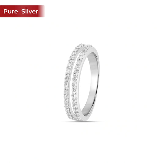Roovi 925 Sterling Silver AD Ring for Women Size 14 | Minimal Lightweight Commitment Ring Daily Wear