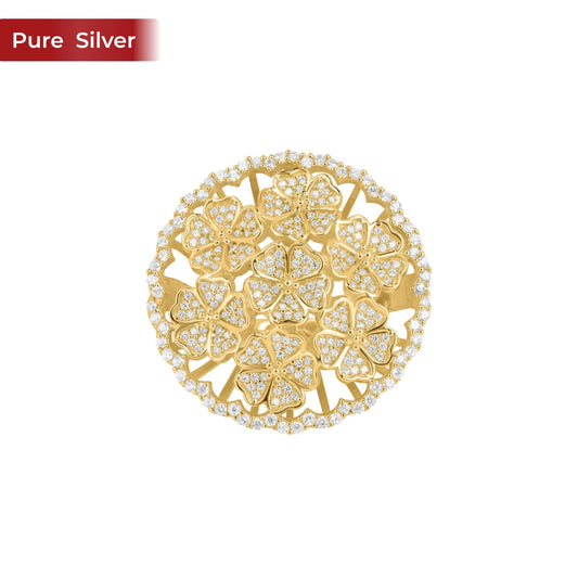 Roovi 925 Sterling Silver American Diamond Cocktail Ring for Women | Adjustable Lightweight Minimal