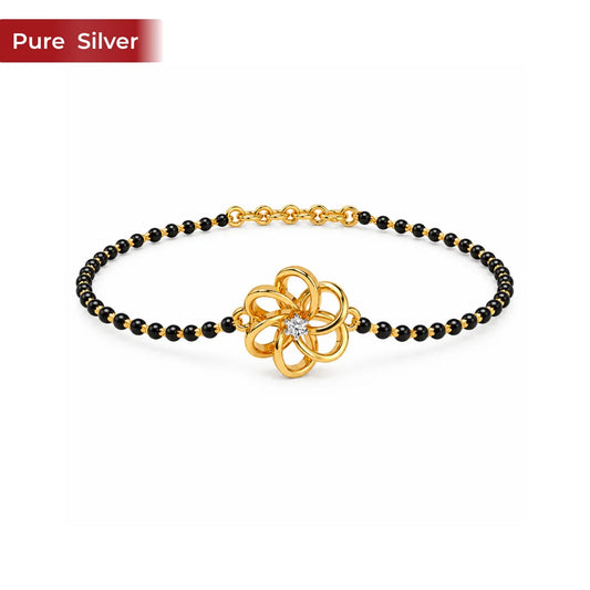 Roovi Aroha Flower 925 Sterling Silver Mangalsutra bracelet for Women