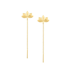 Buy Lotus Dreams Chain Silver Earrings