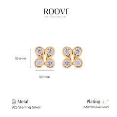 Buy Designer Butterfly Zircon Earrings in 925 Silver Online