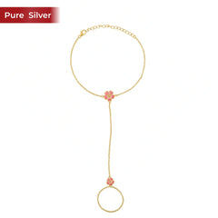 Roovi Pink Mist Flora Hathphool in 925 Sterling Silver