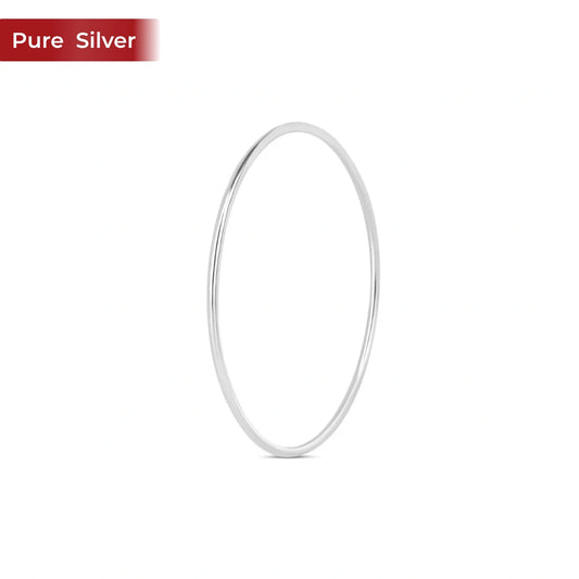 Roovi 925 Sterling Silver Bangle for Women (1 Pc) | Minimal Lightweight Daily Wear Classic Design