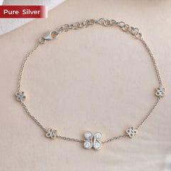 925 Silver Gold Plated Butterfly Zircon Bracelet for Women | Elegant Minimal Occasion Wear – Roovi