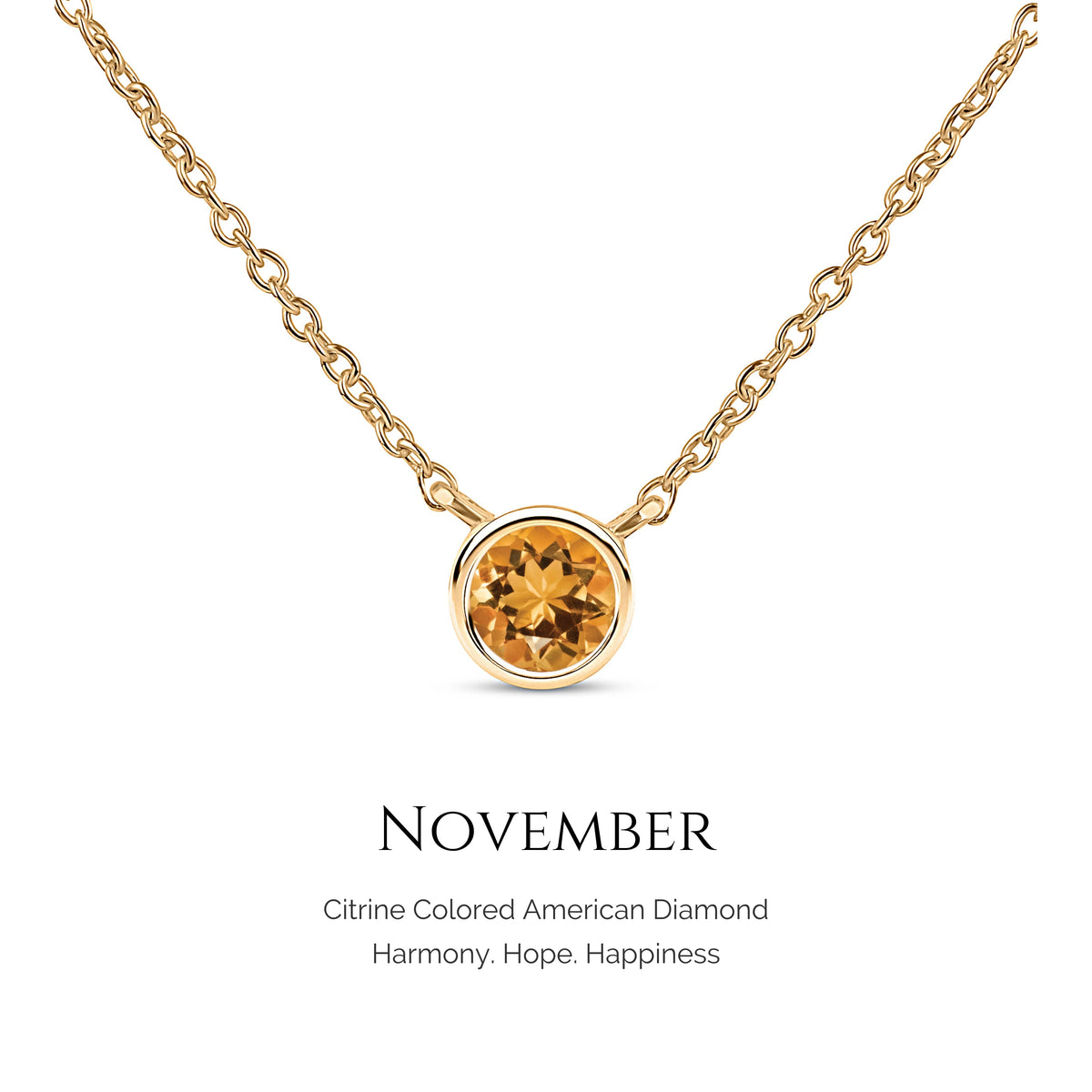 Roovi 925 Silver Birthstone Necklace with American Diamond I Gift For Women & Girls