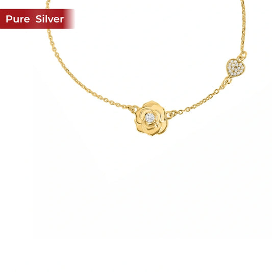 925 Silver Classic Rose Bracelet for Women | Minimal Adjustable – Roovi