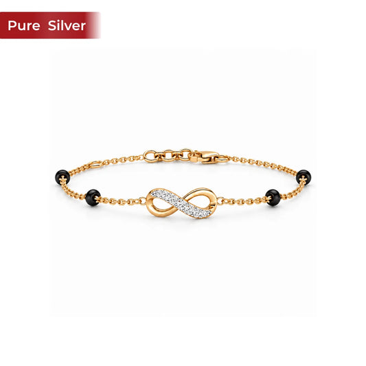 Roovi Infinity 925 Sterling Silver Mangalsutra Bracelet