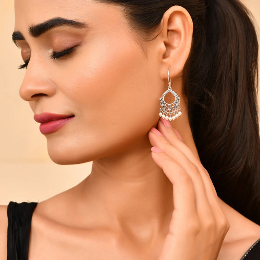 Roovi Gulnaz 925 Silver Jhumki Earrings with 22kt Gold Plating