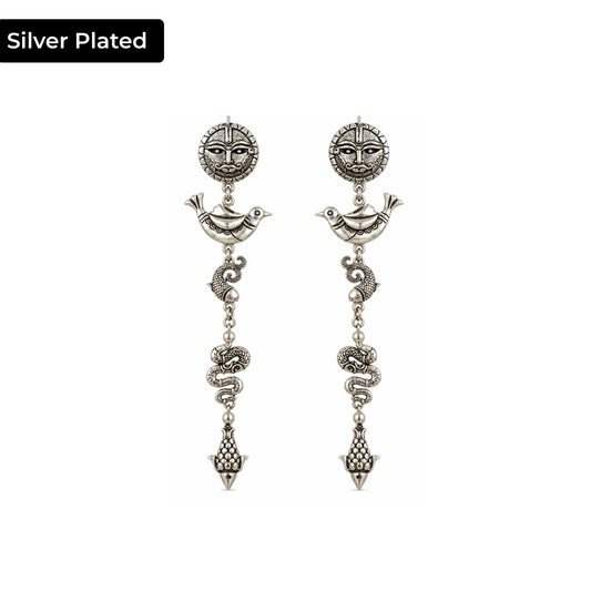 Folk Riot Silver Plated Earrings