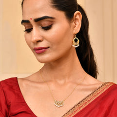 Roovi Gulnaz 925 Silver Jhumki Earrings with 22kt Gold Plating